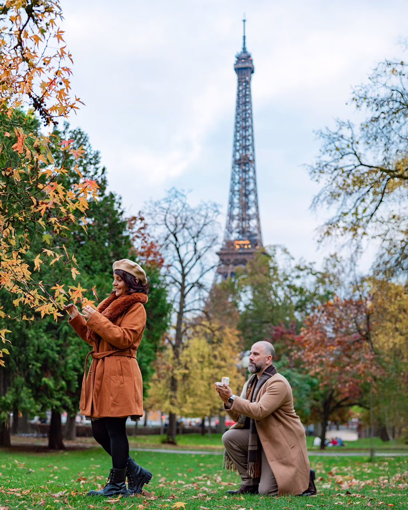 sessão de fotos romântica em Paris
